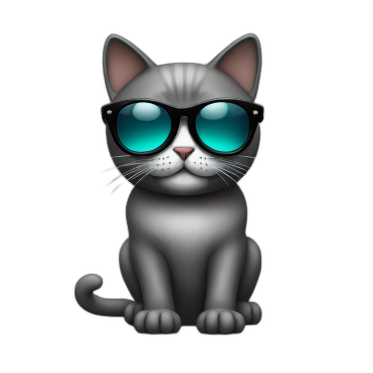 Cat with black sun glasses emoji
