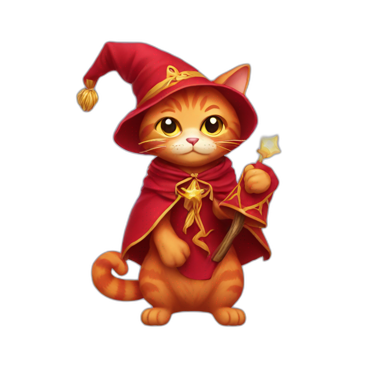 red cat wizard emoji