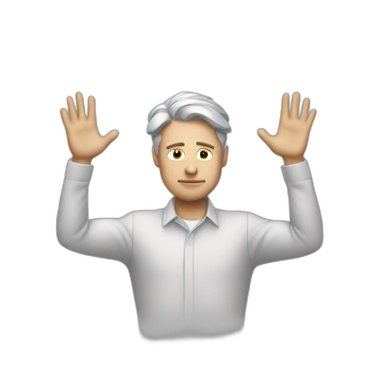 white man thinking hands on head emoji