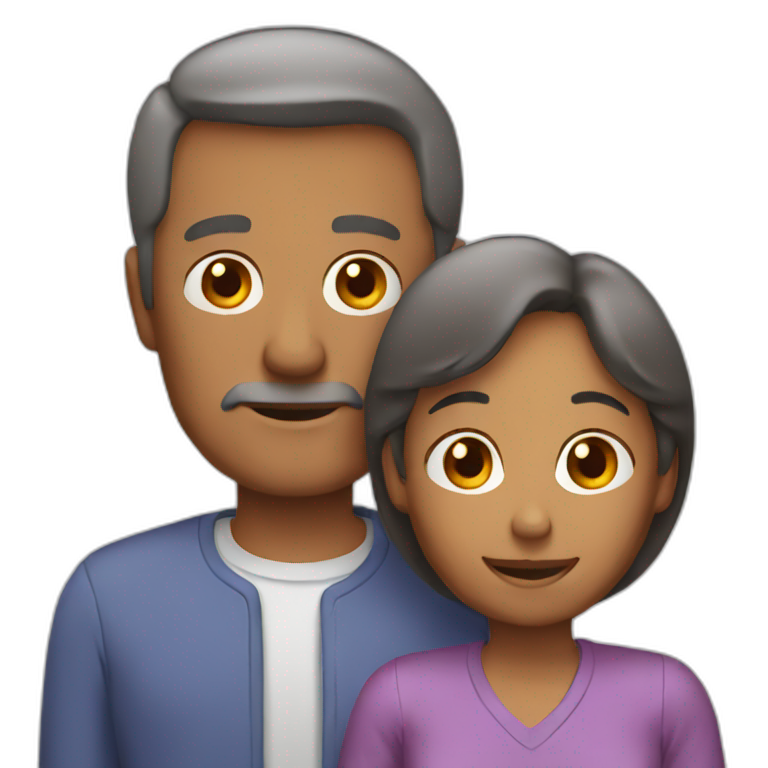 mid-aged father and mother emoji