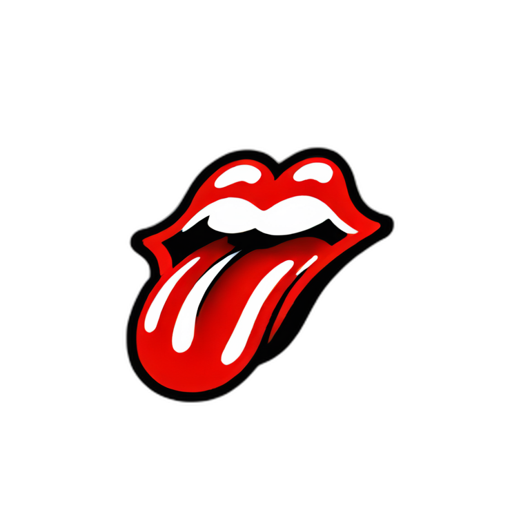 Rolling Stones tongue logo brightness emoji