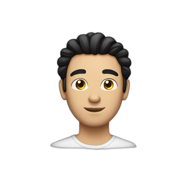 white guy with black hair in a man bun emoji