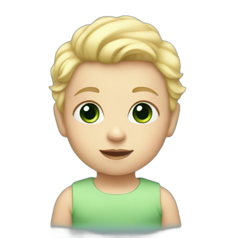 baby with blonde hair and blue-green eyes emoji