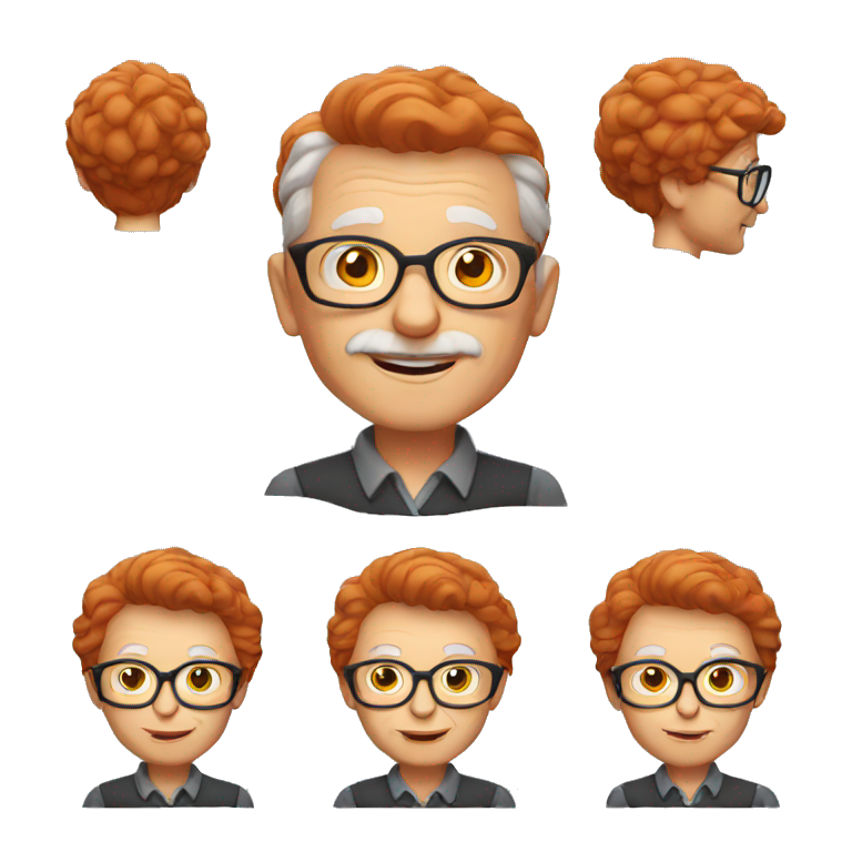 red haired old teacher emoji