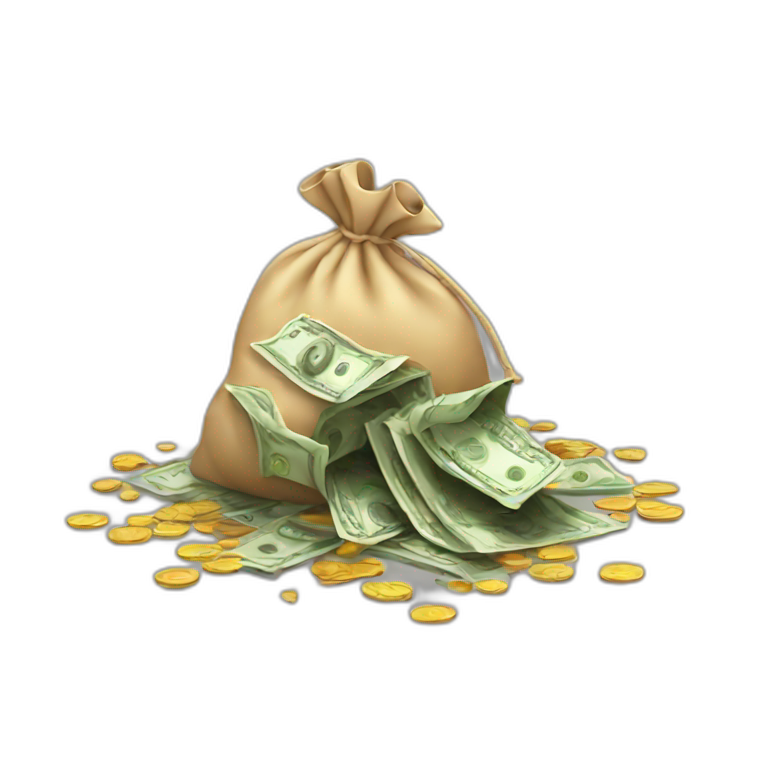 money bags spilling emoji