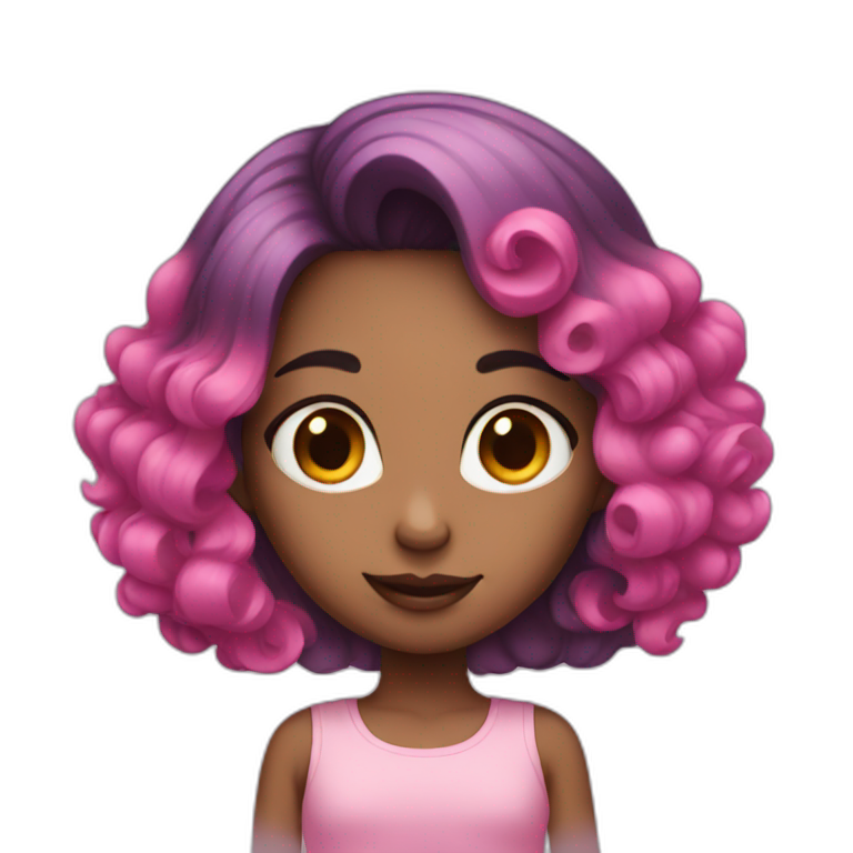 Girl with black and pink hair emoji