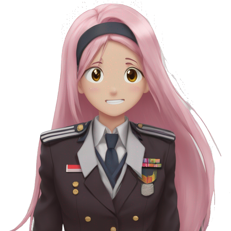 pink-haired girl in uniform emoji