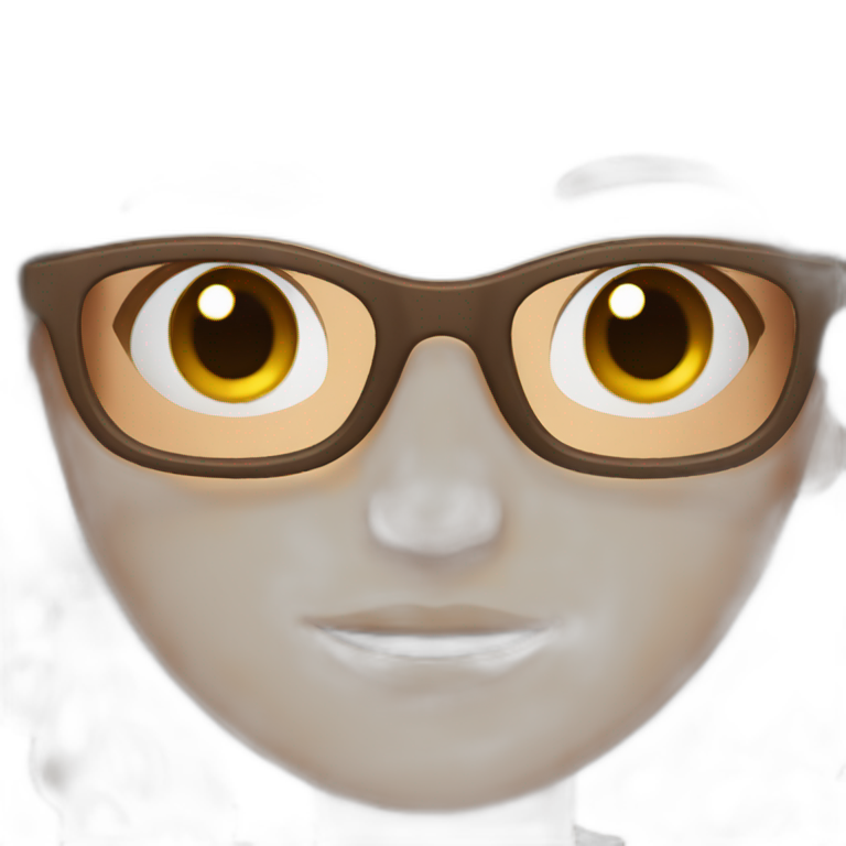 Girl whit brown hair and glasses emoji