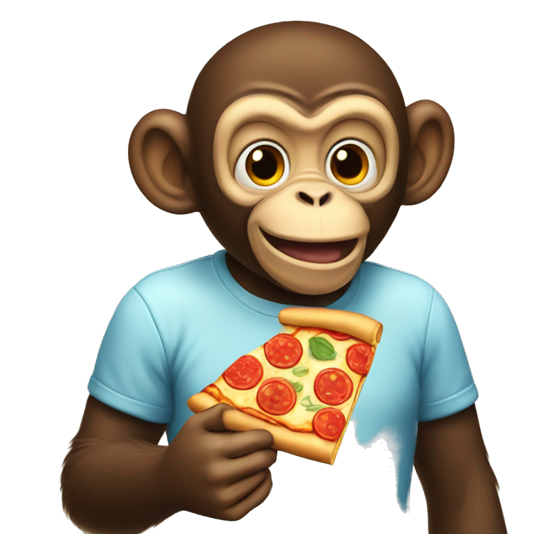 Monkey eating pizza emoji