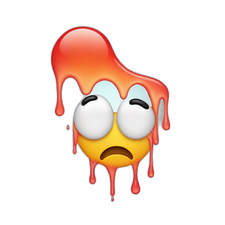 melting face crying emoji