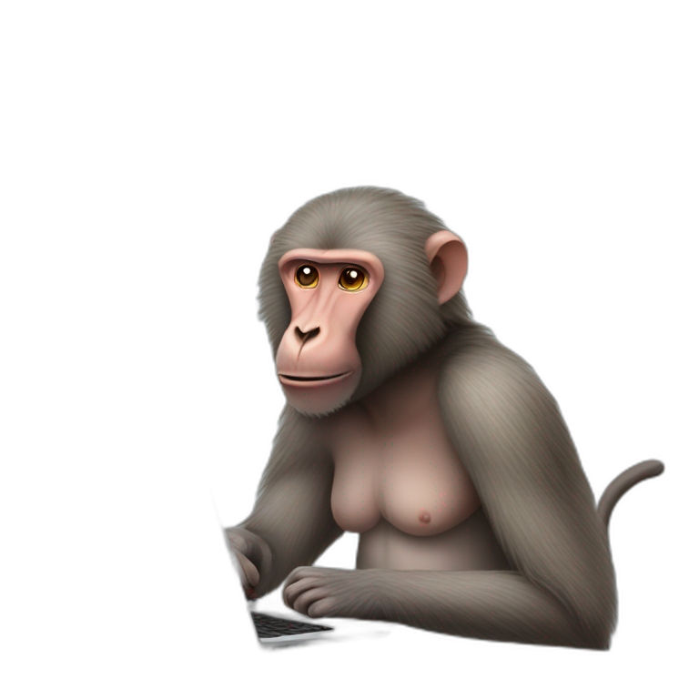 baboon at work emoji