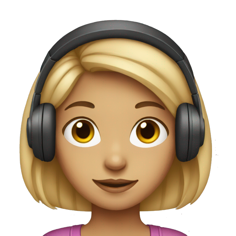 Girl with headphones  emoji