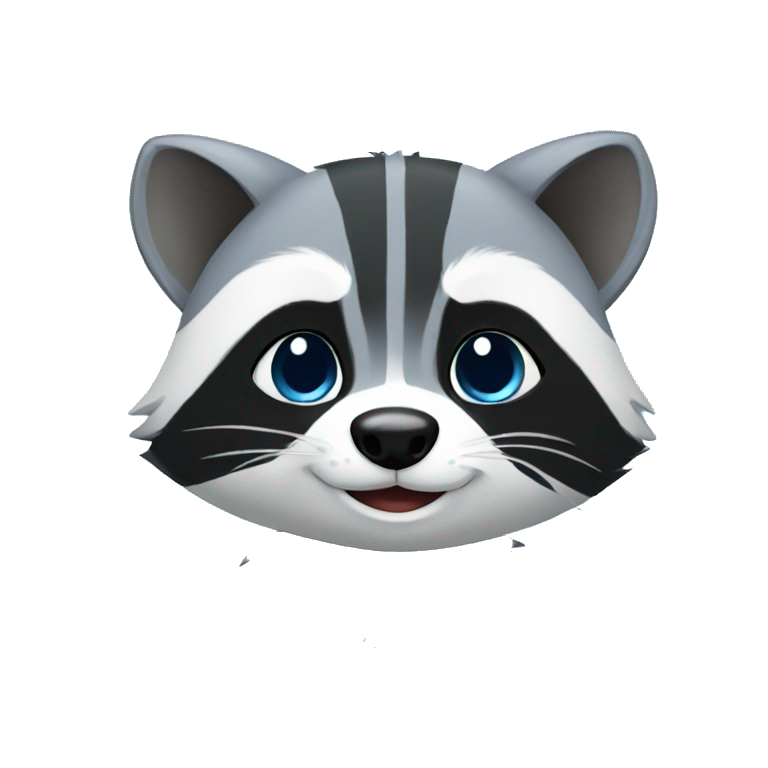 Cute blue raccoon LOL emoji