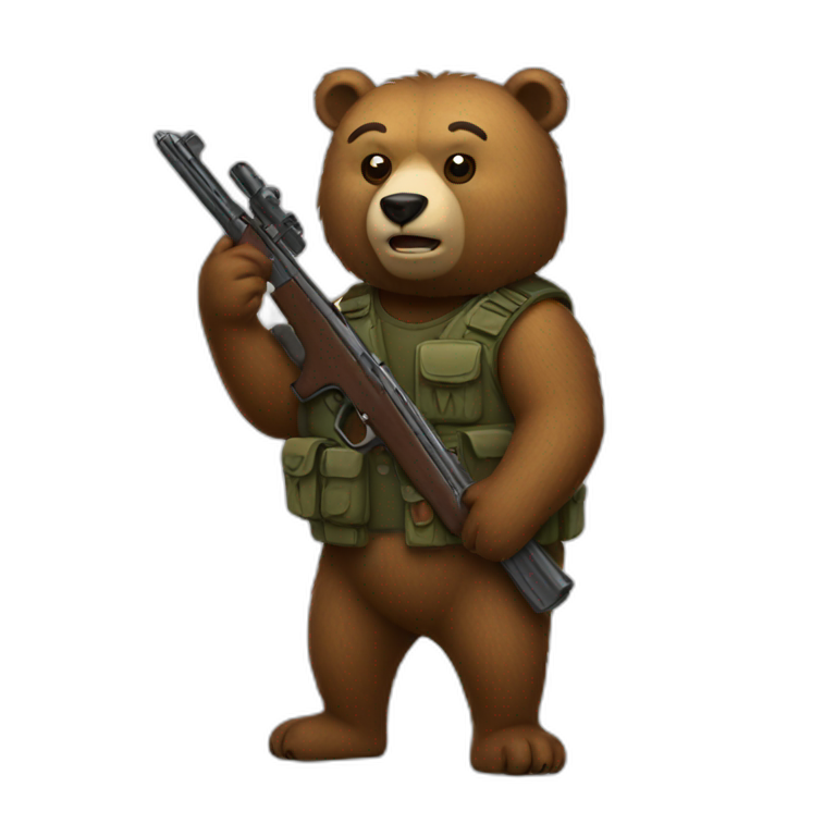 Bear holding a gun emoji
