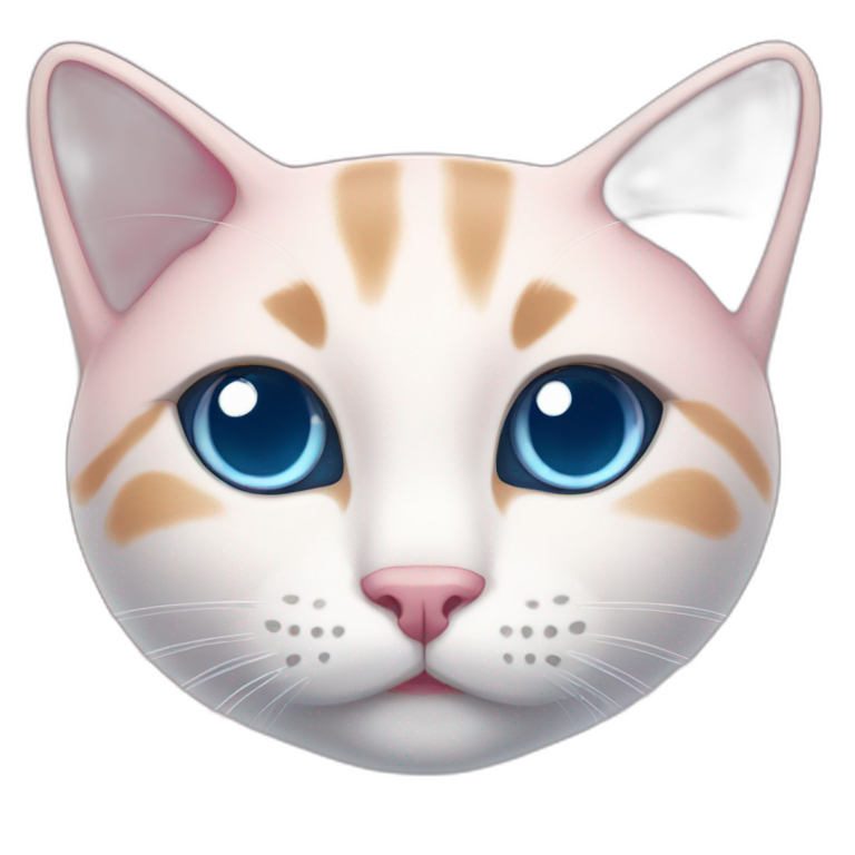 Light pink cat with blue eyes and dark pink nose emoji