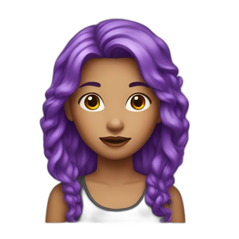 girl with Purple hair emoji