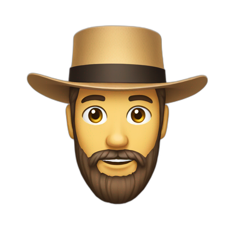 amish straw hat and beard without mustache emoji
