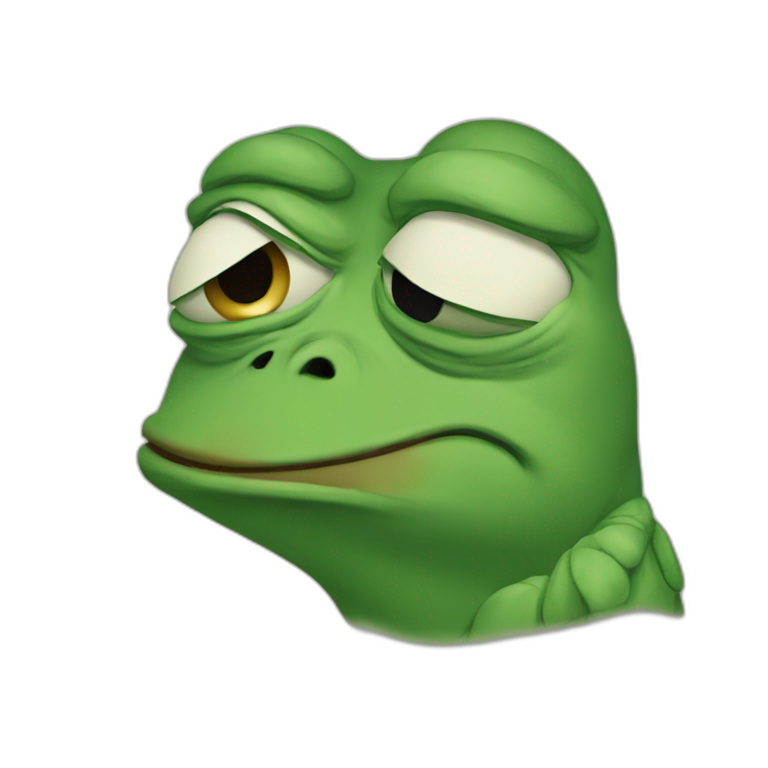 Pepe with sad face emoji