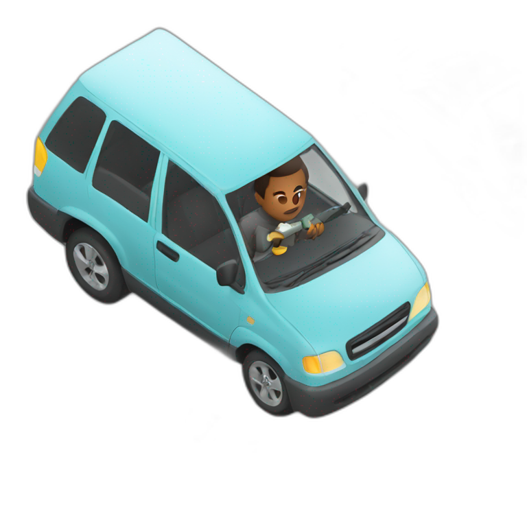 one man steals fuel from car emoji