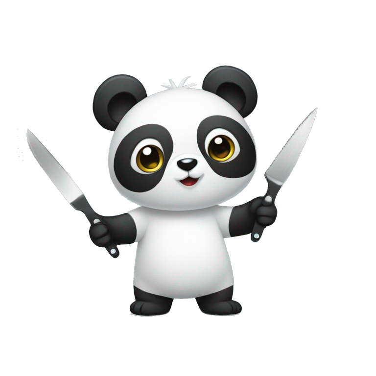 A panda holding two scissors emoji