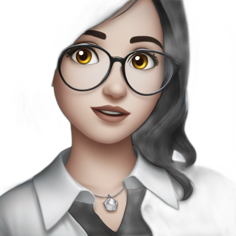 black-haired girl in glasses emoji