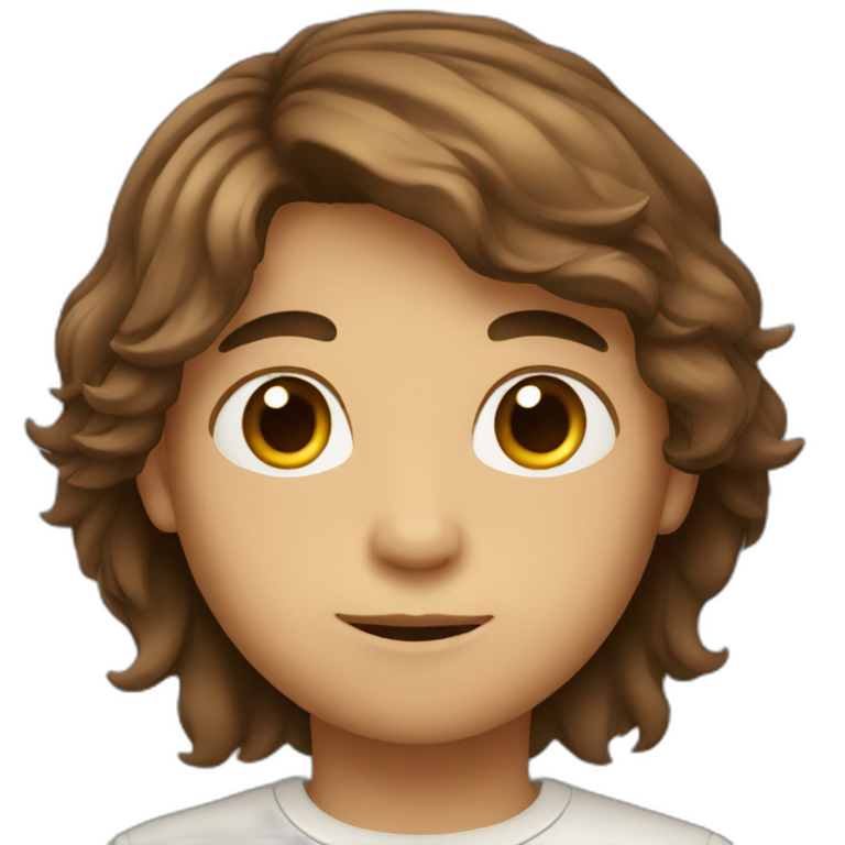 boy with brown long hair emoji