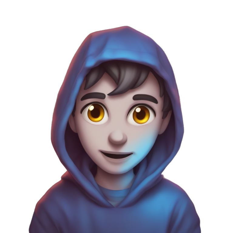 blue boy in hood portrait emoji