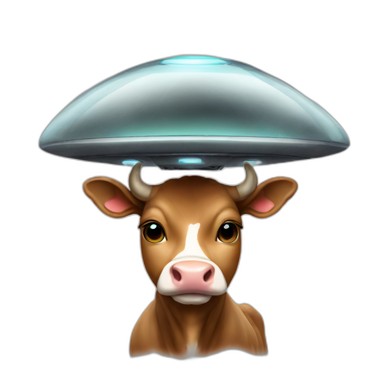 Ufo aspiring a cow emoji