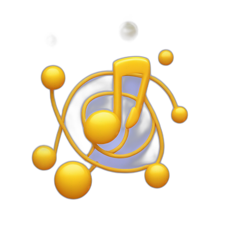 atoms orbiting a musical note emoji