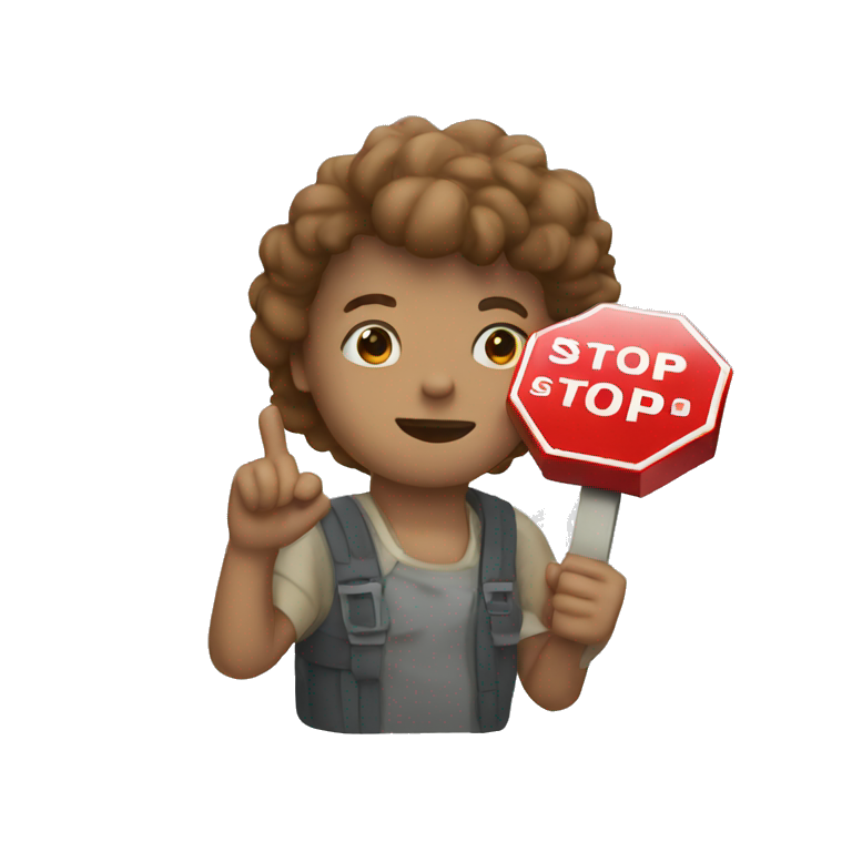 holding a stop sign emoji
