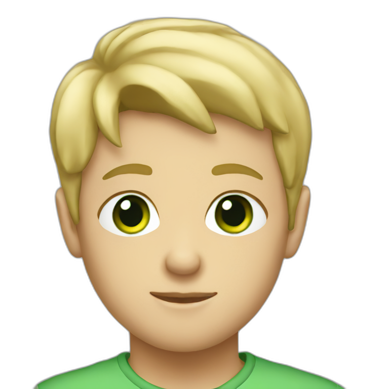 Green eyed blonde boy In a shirt emoji