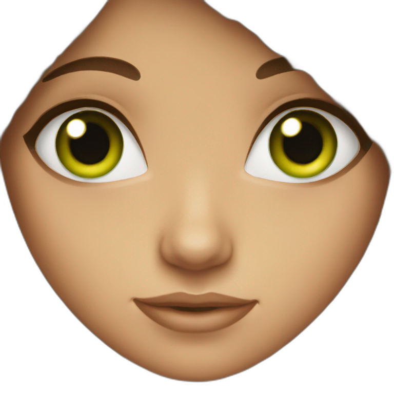 green eyes , brown hair girl emoji