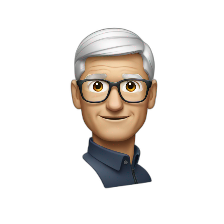 Tim Cook wearing apple vision pro emoji