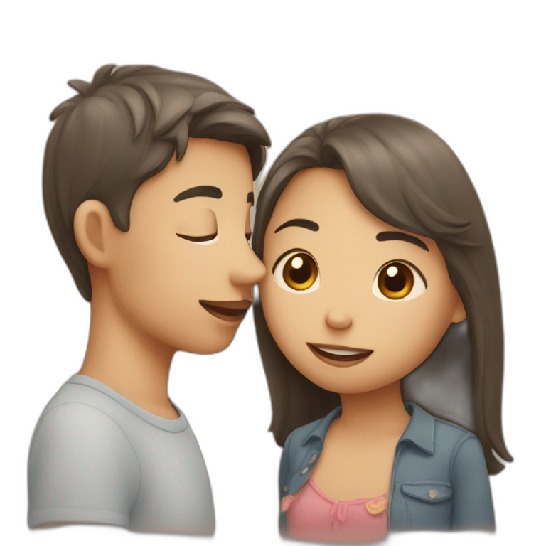 kissing boy and girl emoji