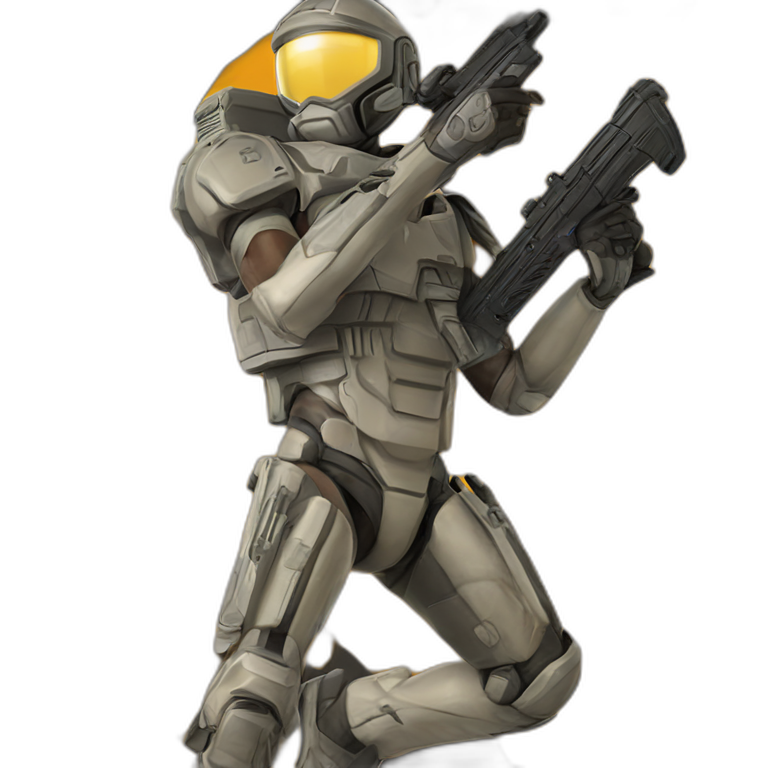 solo soldier holding futuristic gun emoji