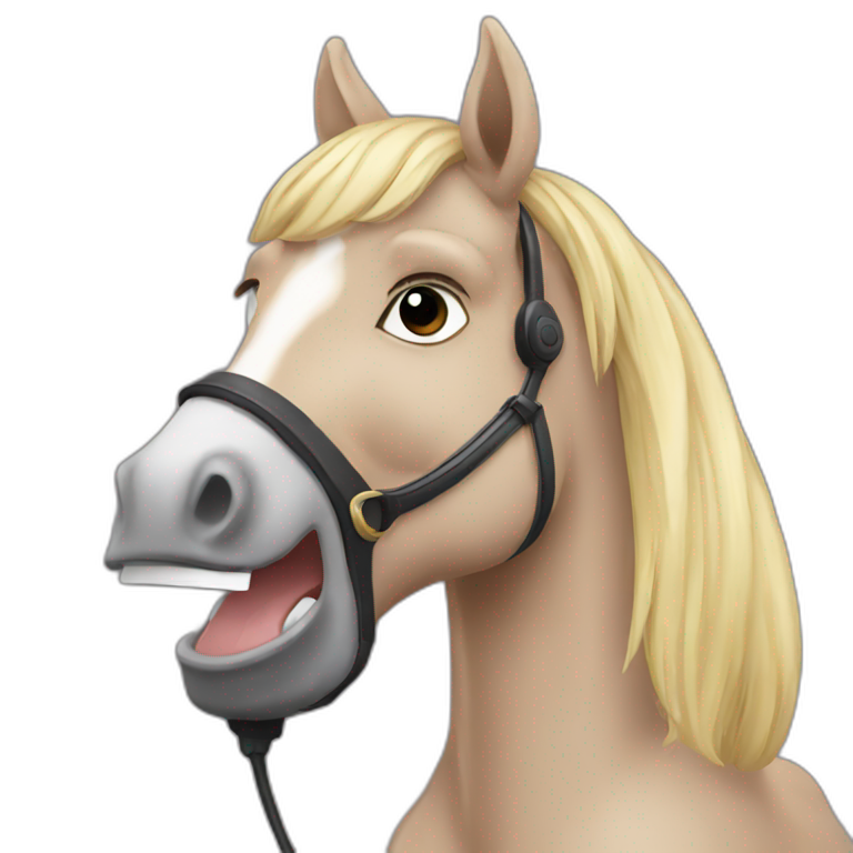 horse talking on a phone emoji