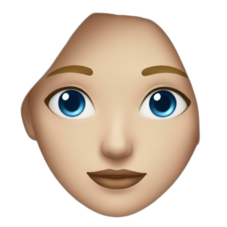 young woman with blue eyes and short blonde hair emoji