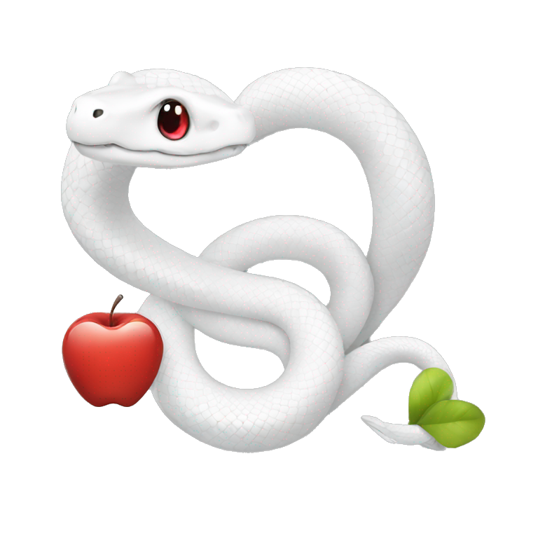 White Snake, apple, heart emoji