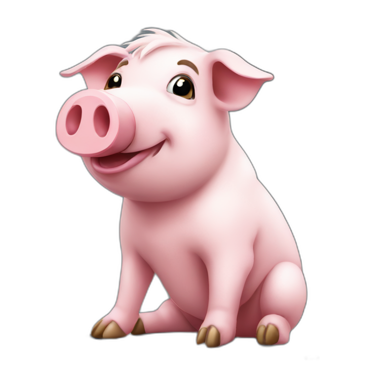 pig working on macbook pro laptop emoji
