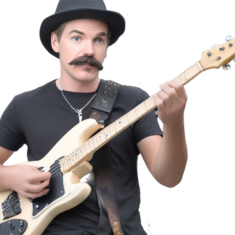 man playing guitar with hat emoji