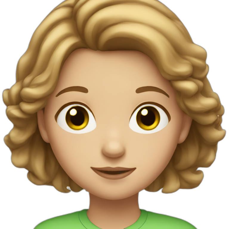 light brown hair girl with green eyes emoji