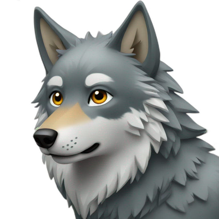 Wolf in forest emoji