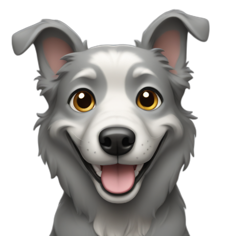 all gray smiling dog emoji