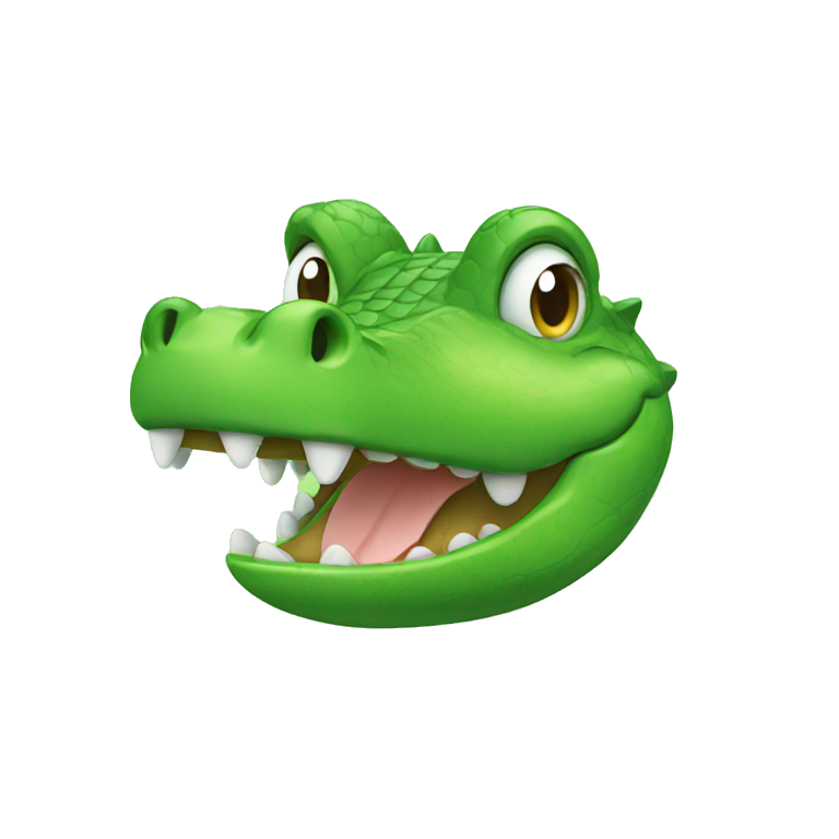 cute green crocodile head emoji