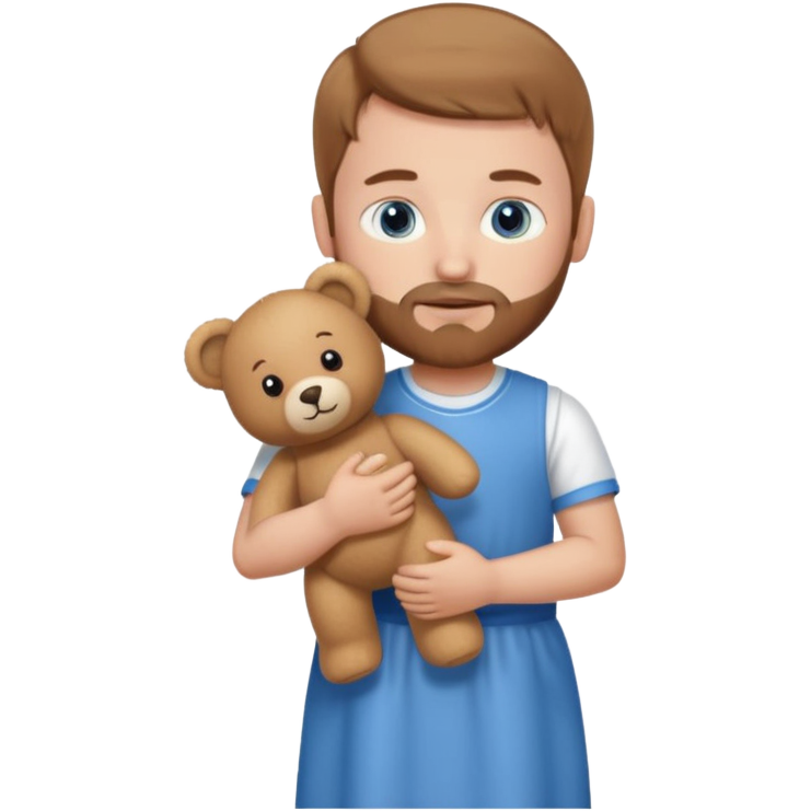 Boy eith light brown hair and a beard, blue eyes, with a dress and a ...