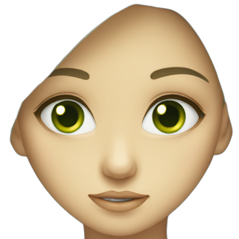 cute green eyed girl emoji