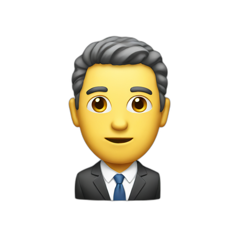 TV head businessman emoji