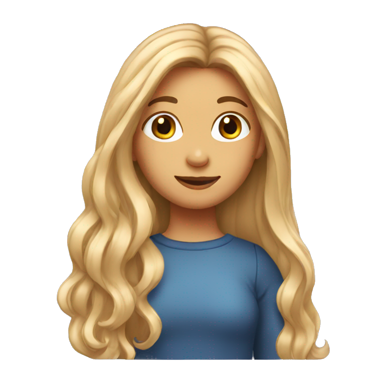 Girl with long hair over her shoulder  emoji