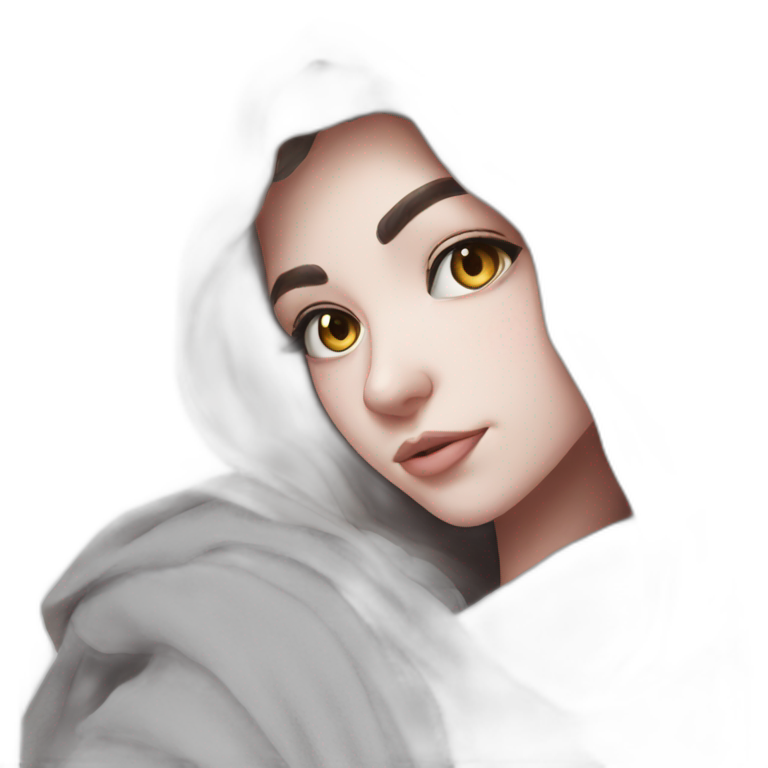 mysterious hooded girl portrait emoji