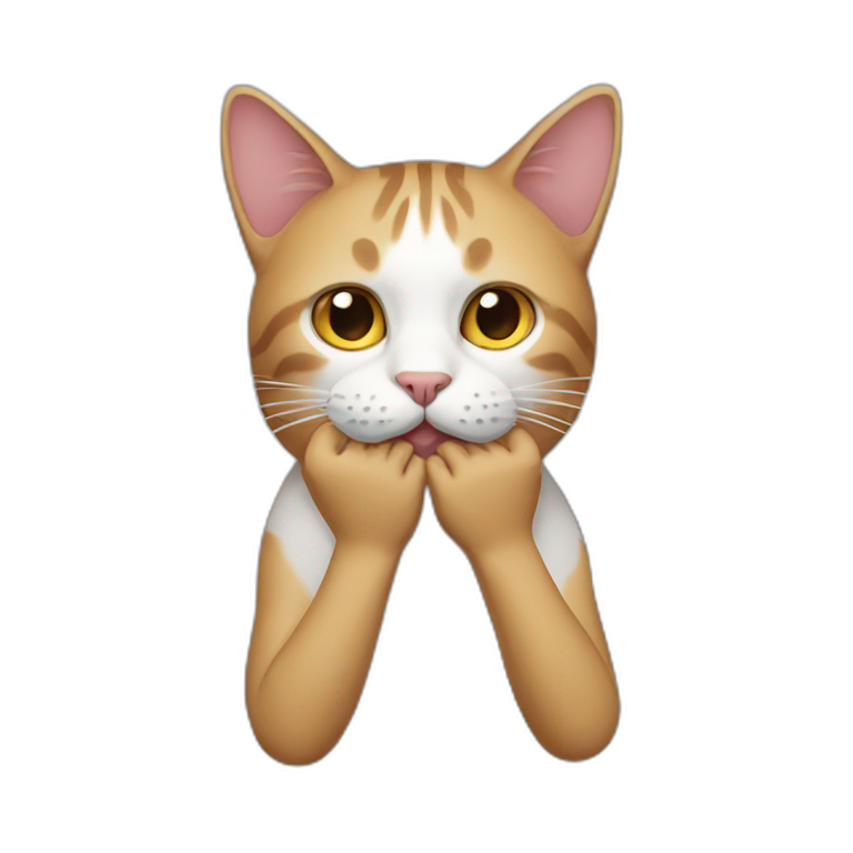 Cat hands head emoji